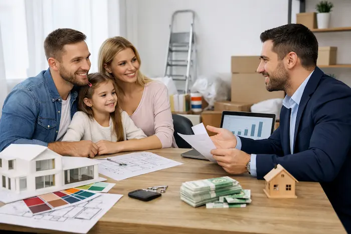 Conseil financier familial dans un bureau moderne
